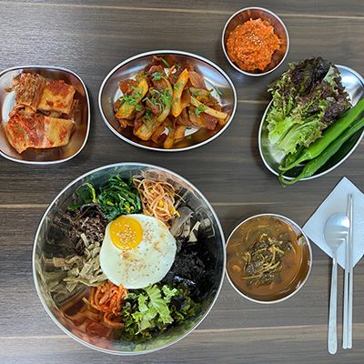 [한가네수제비]손수제비/보리비빔밥+제육 4인 (테이크아웃/매장)